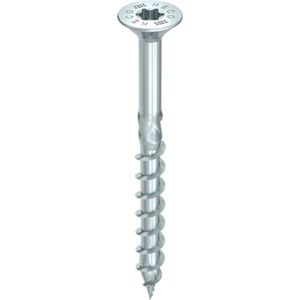 HECO TOPIX-plus schroeven - platkop verzinkt - 6x130/72 mm - Torx T-30 (HD30) - deeldraad - 100 st