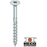 Heco spaanplaatschroeven TX20 met RVS A2 platkop 4.0x50mm - deeldraad per 200 stuks (61685)