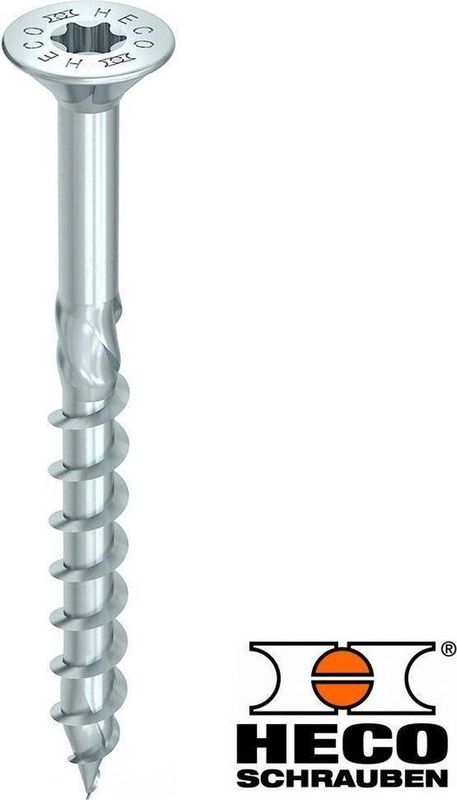 Heco - Topix+ Spaanplaatschroef - Platkop - RVS - 200 stuks