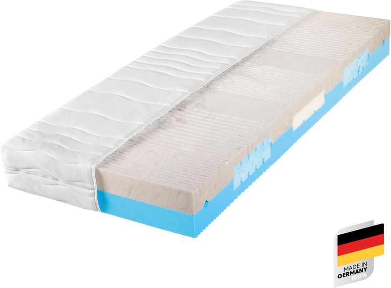 BeCoKomfortschaummatratze BeCo 2 Dreams, 2 in 1 Wendematratze mit soften Gelschaum Einlagen, 21 cm Komforthöhe, 7 ergonomische Liegezonen100 x 200 cm