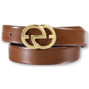 Silbergift Koppelgürtel, grafische Schließe goldfarben
