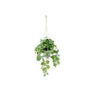 Kunstmatige tradescantiahanghanger met pot en hangstoplicht kunstplant tradeskantie hangend deco hangplant rankenend slinger plantenhanger groene plant kamerplant klimplant klimop