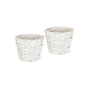 Pannenset van waterhyacint, plantenbak, bloempot, bloemen, planten, plantenpot, plantenmand, sierpot, gevlochten, decoratieve pot, plantenpot, plantenpot, plantenbak, bloembak, voor kunstbloemen en planten