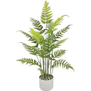 Kunstplant bosvaren in pot, grote kunstvaren, kunstvaren, bosplant, kamerplant, groene plant, potplant, nep, jungle, decoratiebont, struik, boom, struik, decoratieve plant, 90 cm