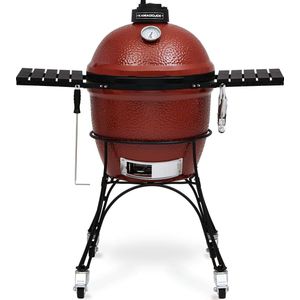 Kamado Joe Classic 1 - Houtskoolbarbecue met onderstel en zijtafels - Geleverd met zak houtskool en aanmaakhoutkrullen - Inclusief levering aan huis