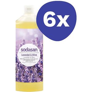 Sodasan Vloeibare Zeep Lavendel & Olijf Navulverpakking (6x 1L)