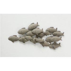 Boltze Home Wandobject Vissen Guppy L62h28cm grijs Metaal Boltze Home Decoratief beeld of figuur (62.0000cm x cm)