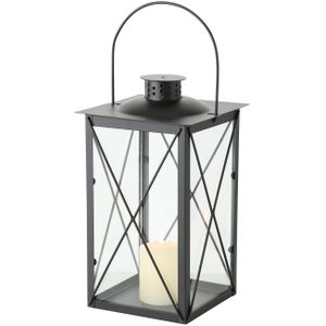 Boltze Lantaarn Farol (decoratie voor binnen/buiten, materiaal ijzer zwart, afmetingen 17x17x30 cm) 3548800