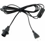 1x Zwarte lichtsnoeren met schakelaar en E14 fitting 400 cm - DIY lampen - Sfeerverlichting