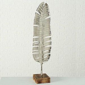 Blad - Aluminium - Zilver - op mango voet - 113cm