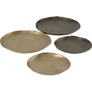 Schaal - 4 stuks - Ø 37cm- Ø27cm - Goud - Antraciet  - Aluminium