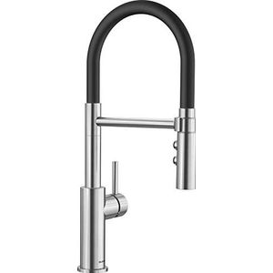 Blanco Catris S - Keukenraan met flexibele uitloop en sproeikop, zwart/rvs 525792