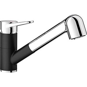 Wega s - Spültischarmatur mit ausziehbarer Brause, schwarz/chrom 526428 - Blanco