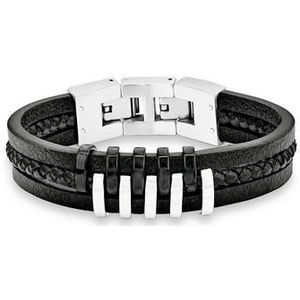 s.Oliver - Armband Edelstahl, Leder Herrenschmuck 1 ct Weiss Herren (50.99 € / 1 ct)