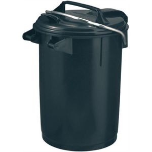 Kunststof afvalemmer 35 liter grijs met beugel
