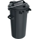 Kunststof afvalemmer 50 liter grijs met beugel