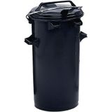 Kunststof afvalemmer 50 liter grijs met beugel