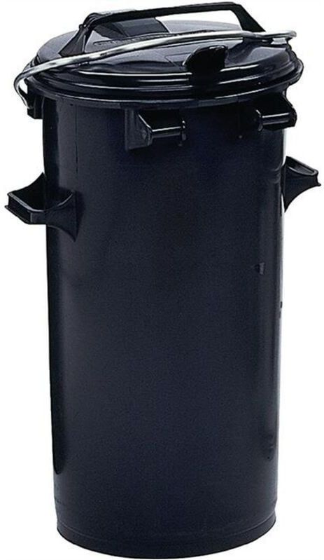 Kunststof afvalemmer 50 liter grijs met beugel