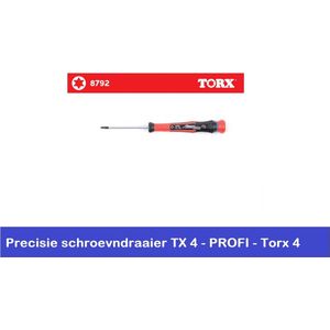 PRECISIE SCHROEVENDRAAIER TX 4 - ELECTRONICA TORX 4 - PROFI - ATHLET - PROFI KWALITEIT (DUITS)