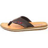 Rieker - Slippers - Zwart - Canvas - Leer Binnenzool