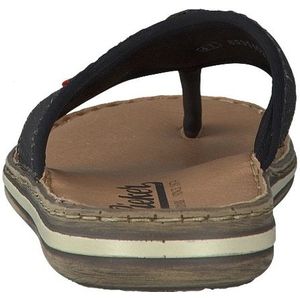 Rieker - Slippers - Zwart - Canvas - Leer Binnenzool - Textiel Bandjes