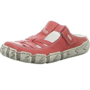 Rieker - L0396 - Slippers - Rosso - Leer - Plat