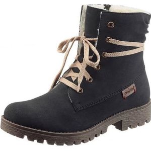 Rieker - Winterlaarzen - Nachtblauw - Warmvoering - Met Schachtomsluitende Vetersluiting