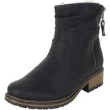 Rieker - Winterlaarsjes - Zwart - Blokhak - Profielzool - Ritssluiting