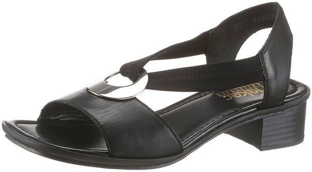 Rieker 62662 Damessandalen met open teen, open teen, Zwart 01, 39 EU