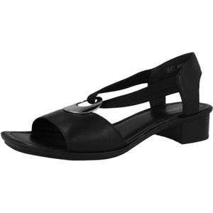 Rieker - Casual Open Sandalen - Zwart - Synthetisch - Verstelbare Bandjes