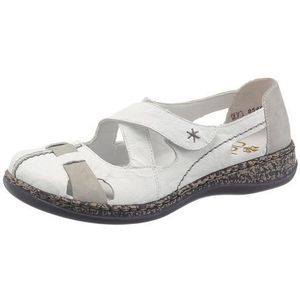 Rieker Vrouwen 46367 Ballet Flats, Weiß Weiss Grijs 80, 37 EU