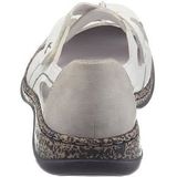 Rieker - 46367 - Gesloten Ballerina's - Wit Grijs - Hoogwaardige Materialen