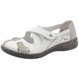 Rieker - 46367 - Gesloten Ballerina's - Wit Grijs - Hoogwaardige Materialen