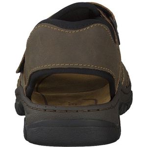 Rieker, Bruine Comfort Sandaal met Klittenbandsluiting Bruin, Heren, Maat:46 EU