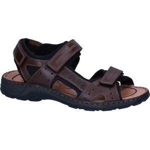 Rieker, Bruine leren platte sandalen Bruin, Heren, Maat:42 EU