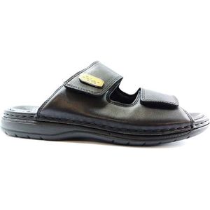 Rieker - Slippers - Zwart - Synthetisch - Klittenbandsluitingen