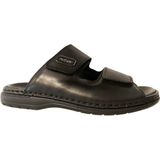 Rieker - Slippers - Zwart - Synthetisch - Klittenbandsluitingen