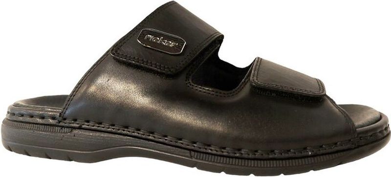 Rieker - Slippers - Zwart - Synthetisch - Klittenbandsluitingen