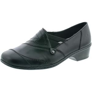Rieker 48260, mocassin voor dames, zwart.