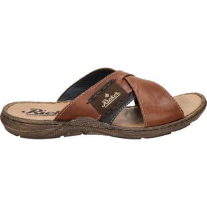 Rieker Slippers cognac Leer - Heren - Maat 42