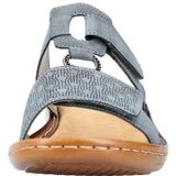 Rieker - 60885 Dames Slippers - Azuur - Synthetisch - Flexibele Vlechtwerk