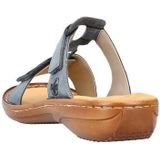 Rieker - 60885 Dames Slippers - Azuur - Synthetisch - Flexibele Vlechtwerk