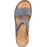 Rieker - 60885 Dames Slippers - Azuur - Synthetisch - Flexibele Vlechtwerk