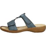 Rieker - 60885 Dames Slippers - Azuur - Synthetisch - Flexibele Vlechtwerk