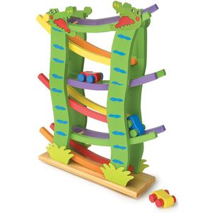 Small Foot - Houten Racebaan - Meerkleurig - Inclusief Auto's