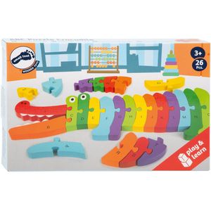 Small Foot - Houten ABC Krokodil Puzzel - Multicolor - 26dlg.
