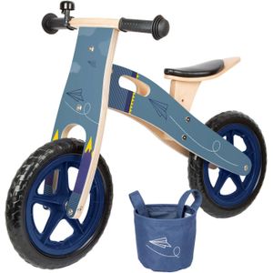 small foot - Loopfiets - Blauw - Hout - In Hoogte Verstelbaar Zadel
