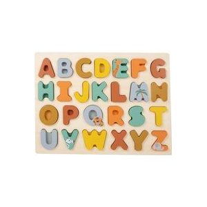 Vormenpuzzel - Alfabet Safari - Hout - 26-delig
