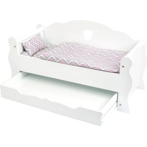 Small Foot - Houten Poppenbed - Kleur: Hout - Materiaal: Hout - 4dlg. Beddengoed