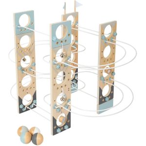 Kleine voetbal met modulaire ballen, van hout, kan gemakkelijk gedemonteerd en ruimtebesparend worden opgeborgen, art. 12234